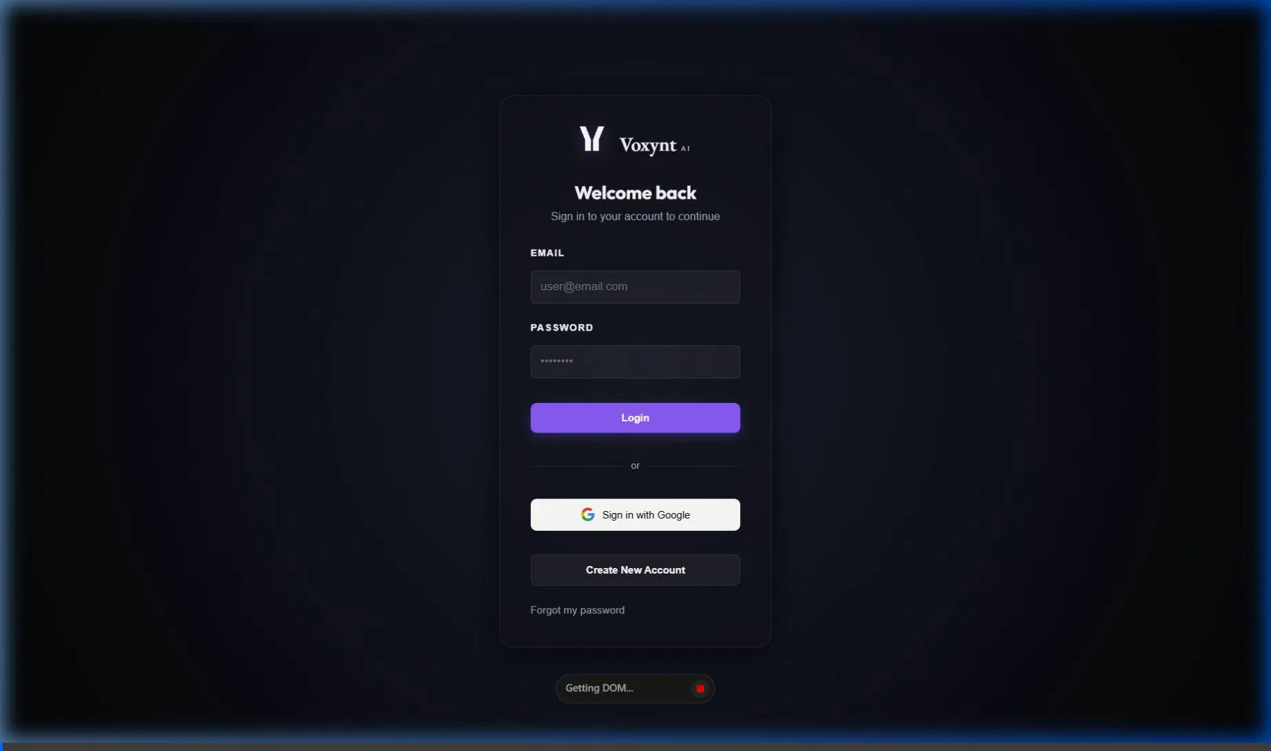 Voxynt AI Trade Floor Interface